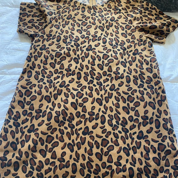 Lover Riche Corduroy Cheetah Shift Dress Size Large - Picture 2 of 2